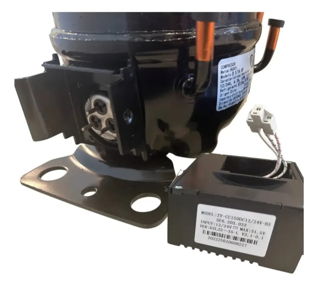 COMPRESOR HUAYI - R134A - 1/10 HP - 12V - Imagen 2